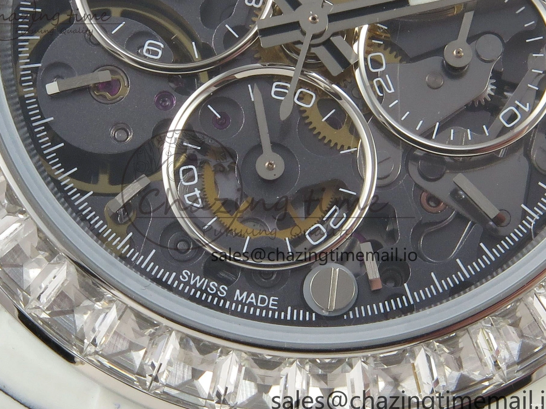 MiroTime 0301 Daytona Cosmograph White Carbon MPF Best Blaken Skeleton Dial on White Nylon Strap A FreshLook 314